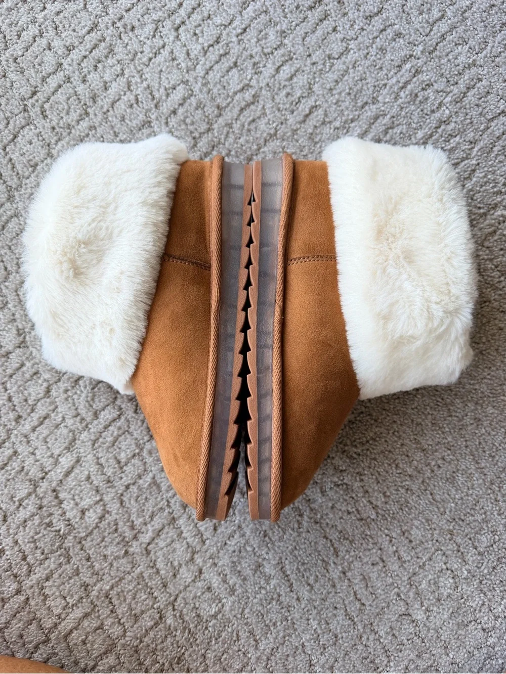 Sugar Kids Tan & Cream faux fur ankle light up boots Size 3